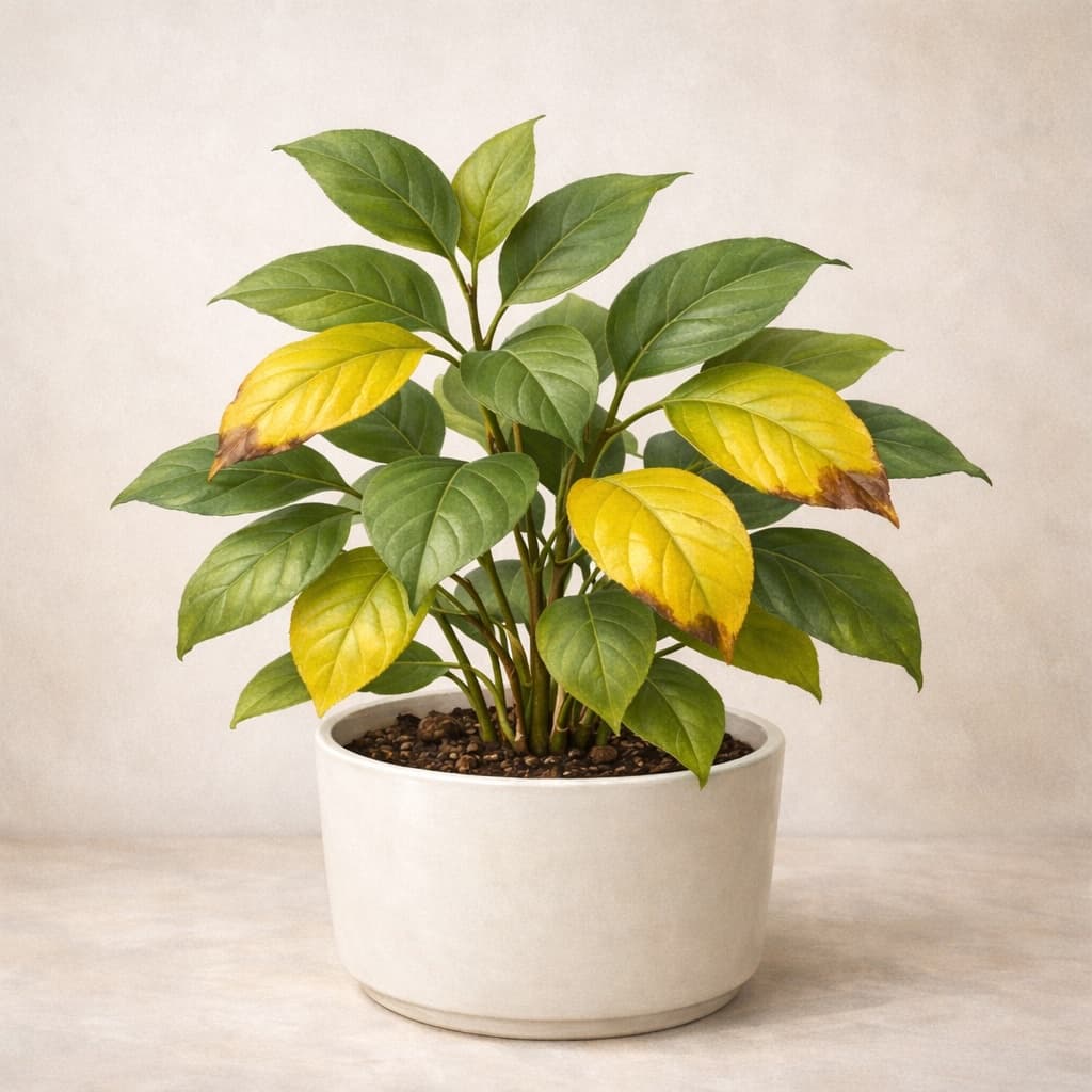 Houseplant: what to do when you see yellowing after fertilizer — Houseplant, yellowing after fertilizer